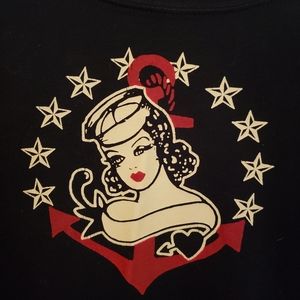 Kavio pinup girl anchor sailor t-shirt size Medium